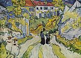 Village Street and Stairs with Figures by Vincent van Gogh